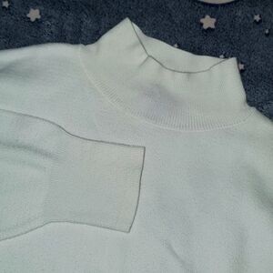 XXL Pure White Mock Neck Drop Shoulder Soft Knit The Limited Sweater Clean Girl